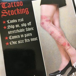 *Miami Ink Sheer Tattoo Flowers Stockings NWT NOS